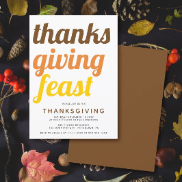 Fetstipografi Thanksgiving fall färg Inbjudningar