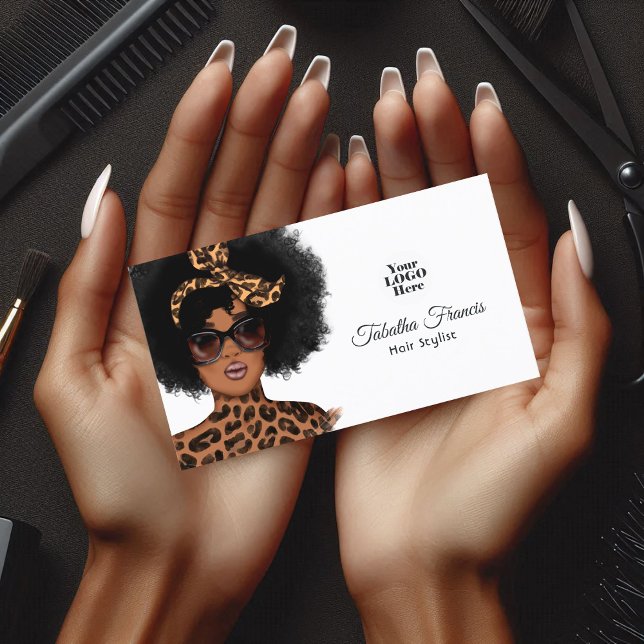 Fetstiskt, prisvärt, hårsalon-märke visitkort (Bold Afrocentric Hair Salon Branding Business Card)