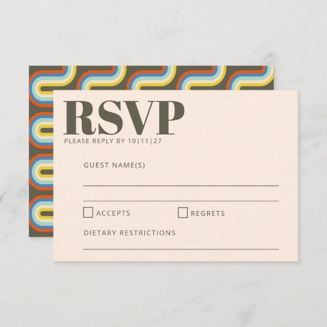 Fetstiskt Retro 60-tal, 70-tal, estetiskt Oliv grö OSA Kort (Fram/baksida)