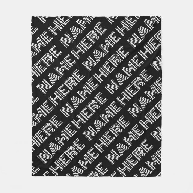 Fetstiskt Retromodernt Namn eller Ord Mönster Fleecefilt (Framsidan)