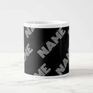 Fetstiskt Retromodernt Namn eller Ord Mönster Jumbo Mugg