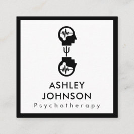Fetstiskt svart och vit psykoterapibehandlande Bra Fyrkantigt Visitkort