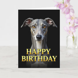 FETT DISTINCT TILL CKLIPPBILD GRÅHUND FÖDELSEDAGKO KORT