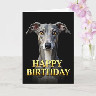 FETT DISTINCT TILL CKLIPPBILD GRÅHUND FÖDELSEDAGKO KORT