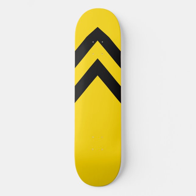 Fett gul och svart Chevron- skateboarddäck Skateboard Bräda 20,5 Cm (Framsida)