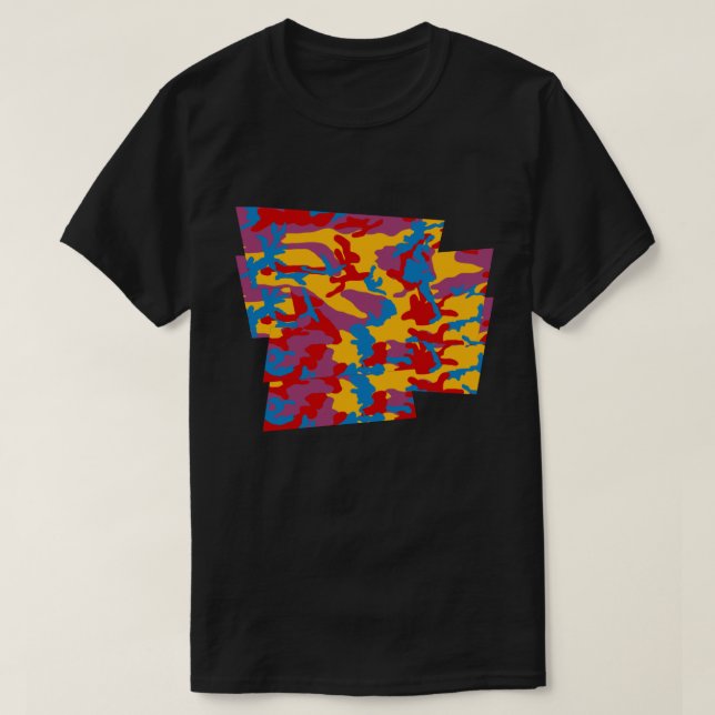 Fett Kamuflage Mönster Blåst Pixel T Shirt (Design framsida)