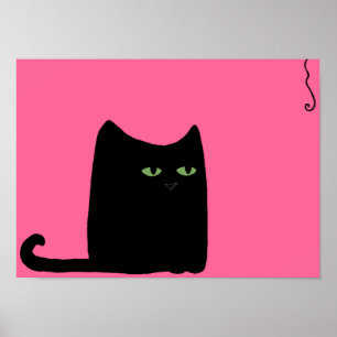 Fett katttryck (välj ditt färg, format), poster