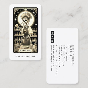 Fett Nagel Tech Tarotkort Svart Affärskort Visitkort