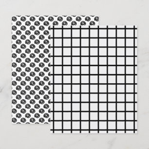 Fett svart vitt rutnät spiral scrapbookpapper