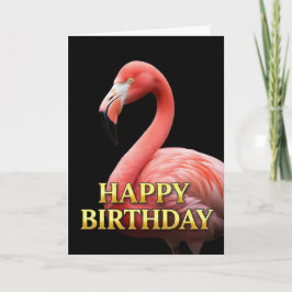 FETT TILL FÖDSELSDAGSKORT MED FLAMINGO I NÄRBILD KORT