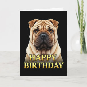 FETT TYDIGT NÄRBILD SHARPEI HUND FÖDELSEDAGKORT KORT