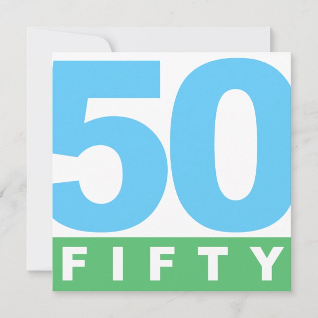 FETTA 50-års JUBILEUMSFIRANDE FESTKORT Inbjudningar (Framsida)