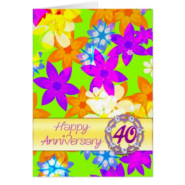 Fettblommor 40 år för ett par hälsningskort (Framsidan)