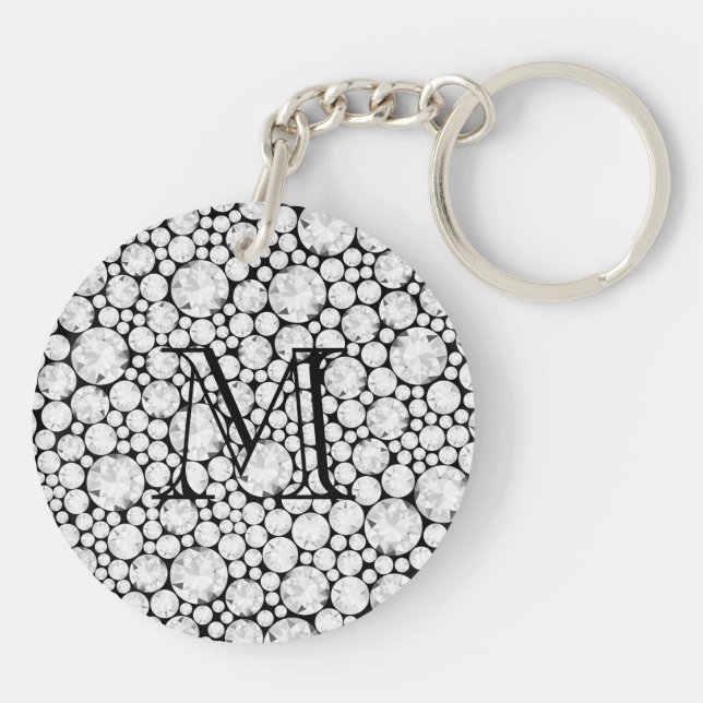 Fetterad diamant Gems vit grått svart monogram (Baksidan)