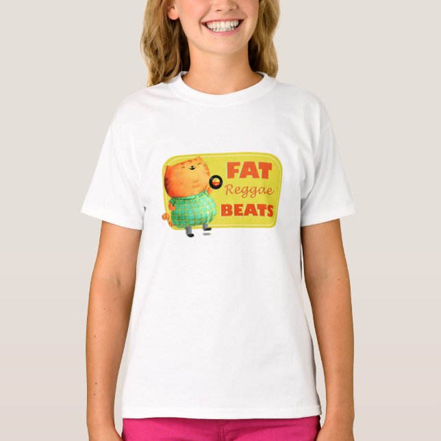 Fettig fettig fet Reggaekatt T-shirt (Framsida)