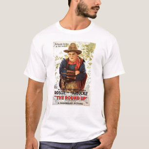 Fettiga Arbuckle rundan upp tyst film Tee