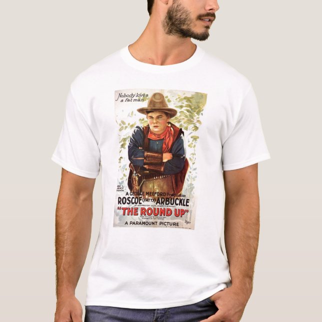 Fettiga Arbuckle rundan upp tyst film Tee (Framsida)