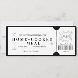 Fettminimalistisk Voucher för Hemmagjord Måltid Inbjudningar