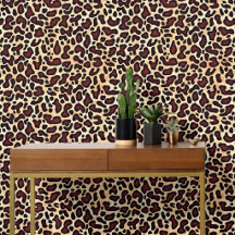 Fettryckt Leopardycksmönster Brun Svart Tanfläck -