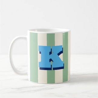 Fettsk initial, personlig randig kaffe kaffemugg