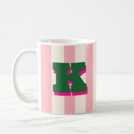 Fettsk initial, personlig randig kaffe kaffemugg