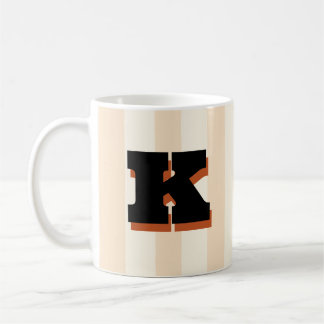 Fettsk initial, personlig randig kaffe kaffemugg