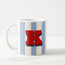 Fettsk initial, personlig randig kaffe kaffemugg