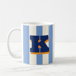 Fettsk initial, personlig randig kaffe kaffemugg