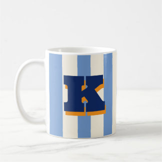 Fettsk initial, personlig randig kaffe kaffemugg