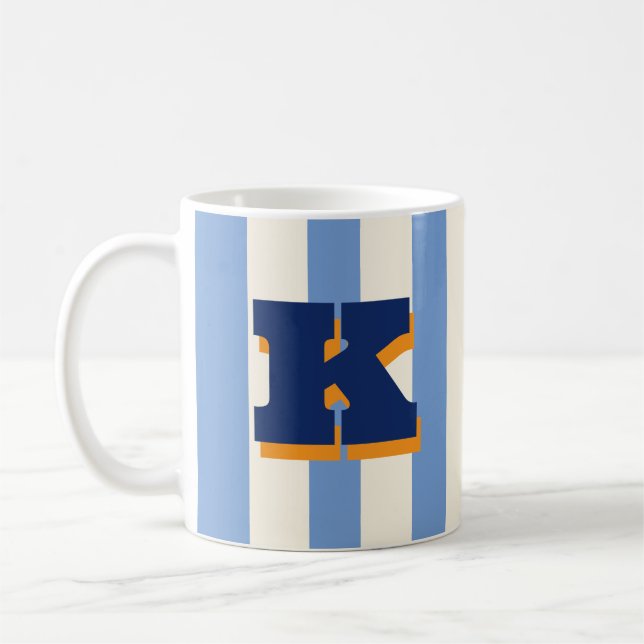 Fettsk initial, personlig randig kaffe kaffemugg (Vänster)