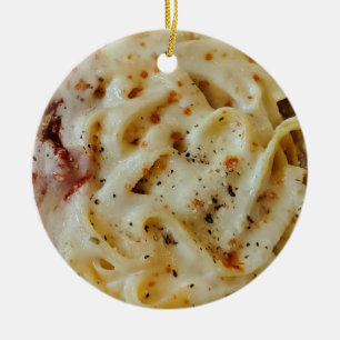 Fettuccini Pasta Funny Food Julgransprydnad Keramik