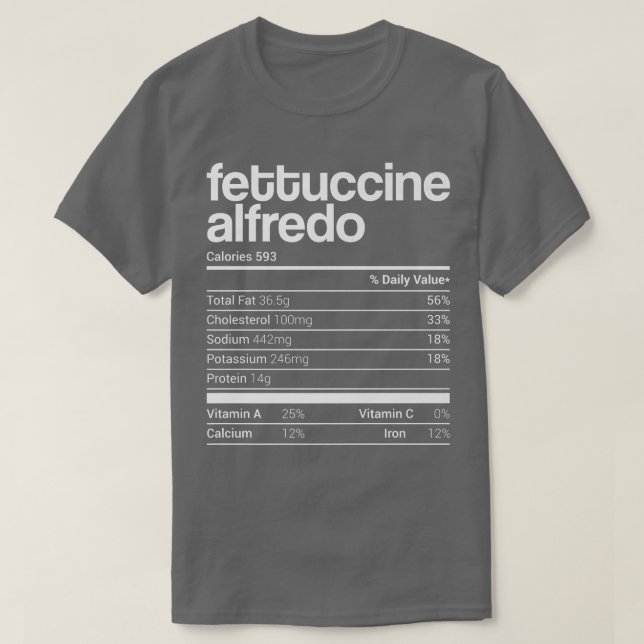 Fettucin Alfredo Näringsfenomen påverkar familjema T Shirt (Design framsida)
