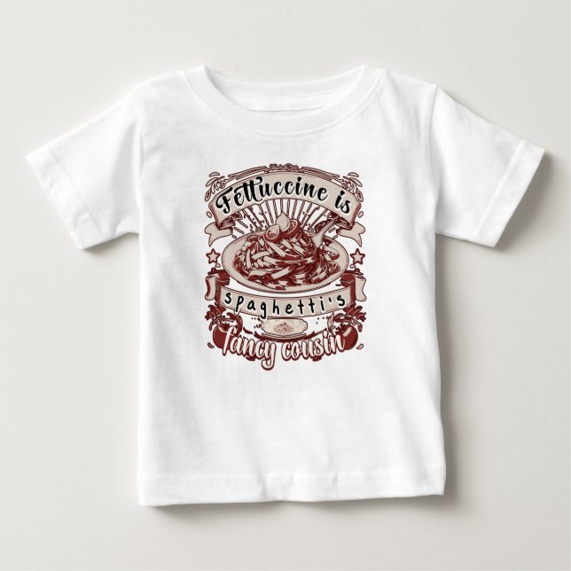 Fettucin är Spaghettis Finare Cousin T Shirt (Framsida)