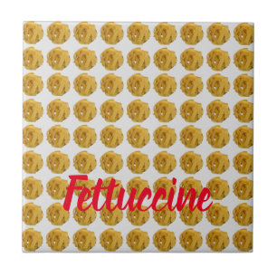 Fettucin Pasta Noodle Mönster för Food Älskare Kakelplatta