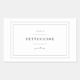 Fettucin Pasta Rectangle Label Stickers Rektangulärt Klistermärke