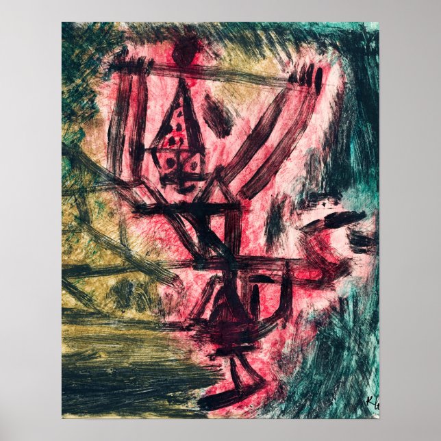 Feuer Clown I (Fire Clown), (1921) av Paul Klee Poster (Framsidan)
