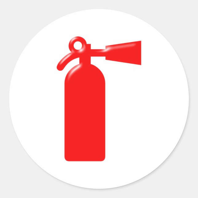 Feuerlöscher fire extinguisher runt klistermärke (Framsida)