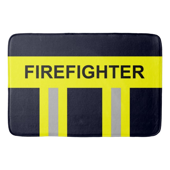Feuerwehr Symbol Uniform Blau Badematte Badrumsmatta (Framsidan)