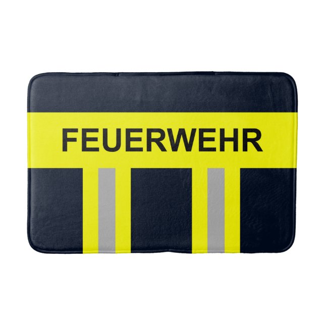 Feuerwehr Symbol Uniform Blau Badrumsmatta (Framsidan)