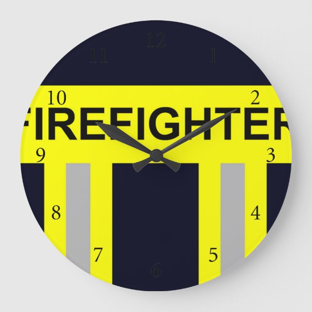 Feuerwehr Symbol Uniform Blau Große Wanduhr Stor Klocka (Framsida)