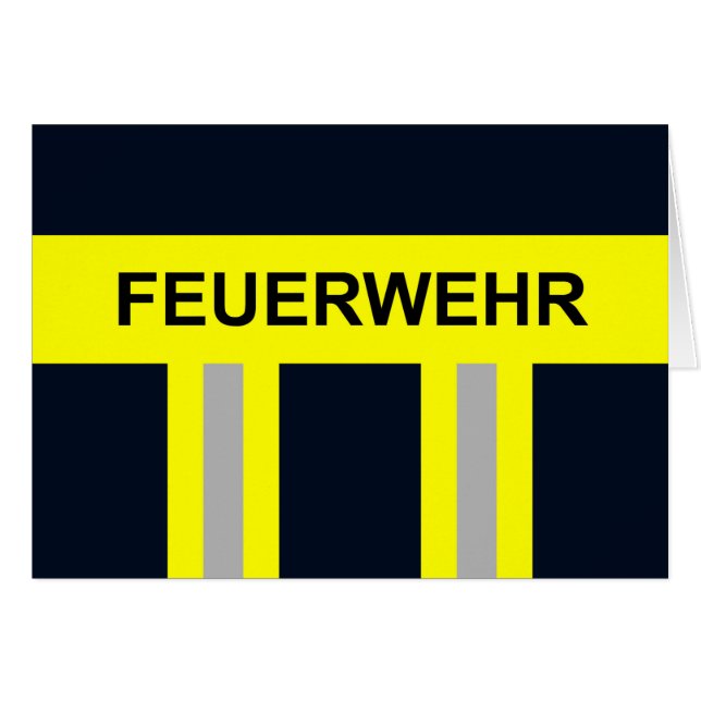 Feuerwehr Symbol Uniform Blau Hälsningskort (Framsidan Horizontal)