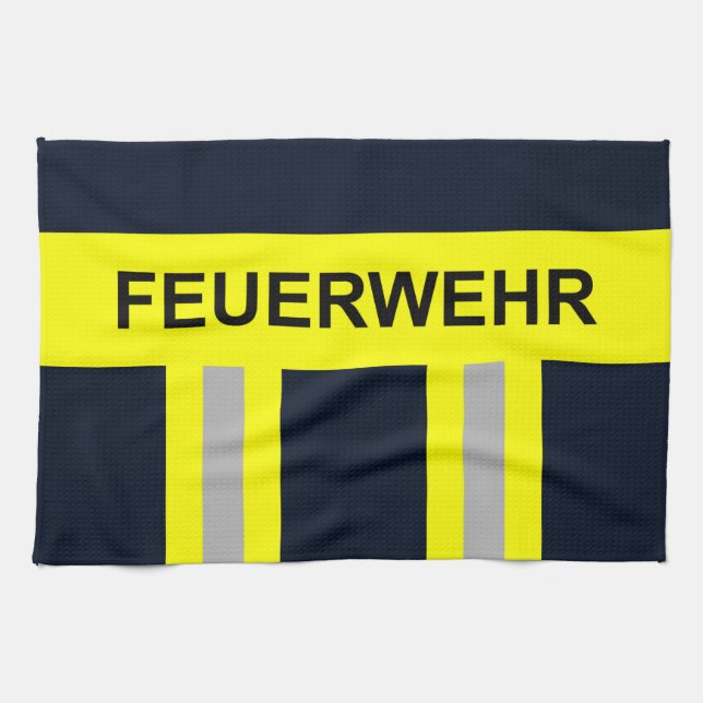 Feuerwehr Symbol Uniform Blau Kökshandduk (Horisontell)