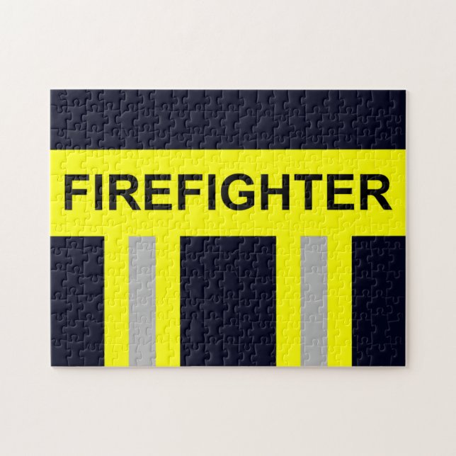 Feuerwehr Symbol Uniform Blau Puzzle Pussel (Horisontell)