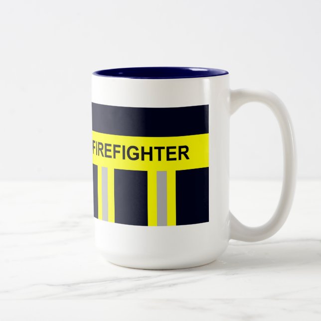 Feuerwehr Symbol Uniform Blau Zweifarbige Tasse Två-Tonad Mugg (Höger)