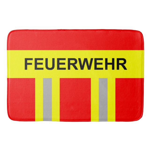 Feuerwehr Symbol Uniform Rot Badrumsmatta (Framsidan)