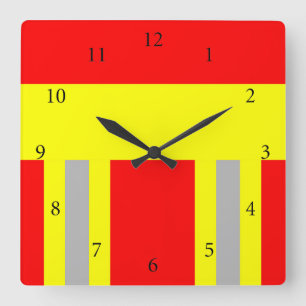 Feuerwehr Symbol Uniform Rot Quadratische Wanduhr Fyrkantig Klocka