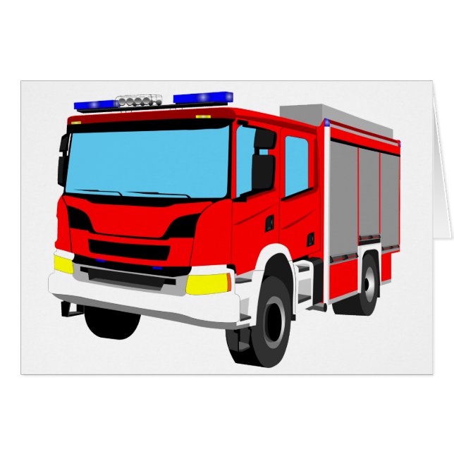 Feuerwehrauto Löschfahrzeug Hälsningskort (Framsidan Horizontal)
