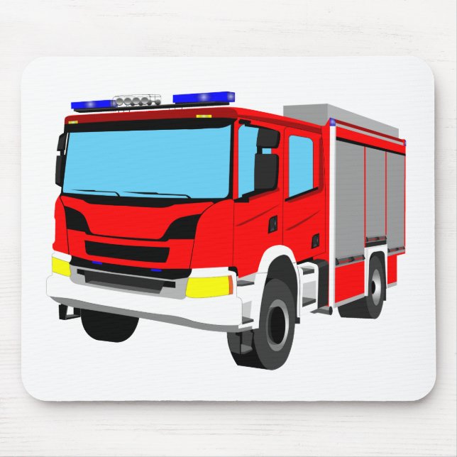 Feuerwehrauto Löschfahrzeug Mousepad Musmatta (Framsidan)
