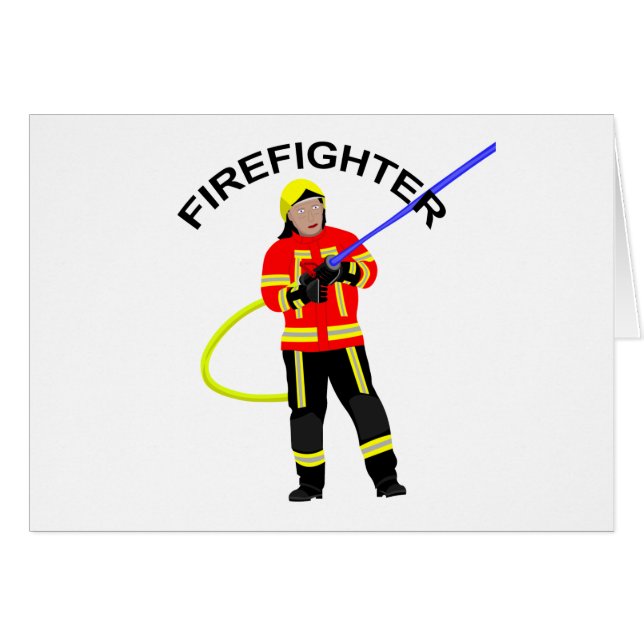 Feuerwehrmann i Einsatzkleidung Hälsningskort (Framsidan Horizontal)