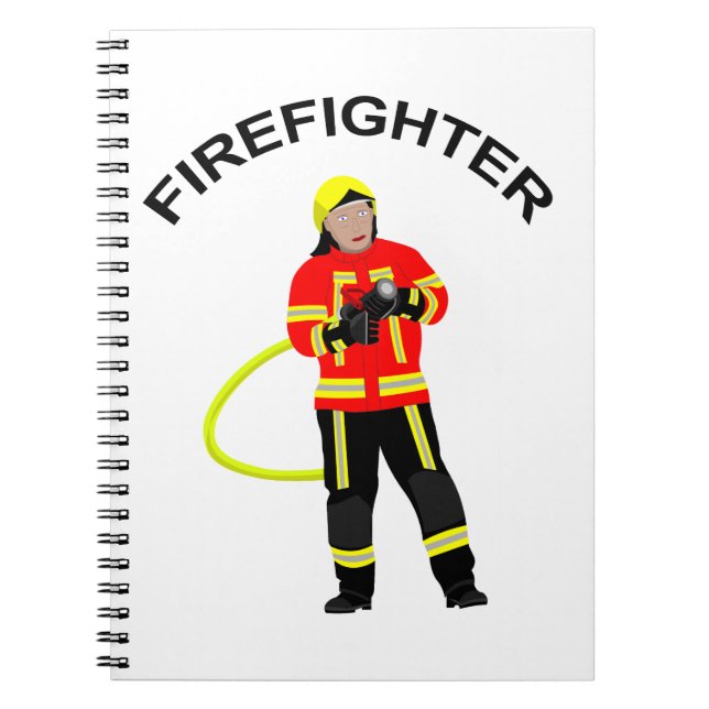Feuerwehrmann i Einstzkleidung Notizblock Anteckningsbok (Framsidan)